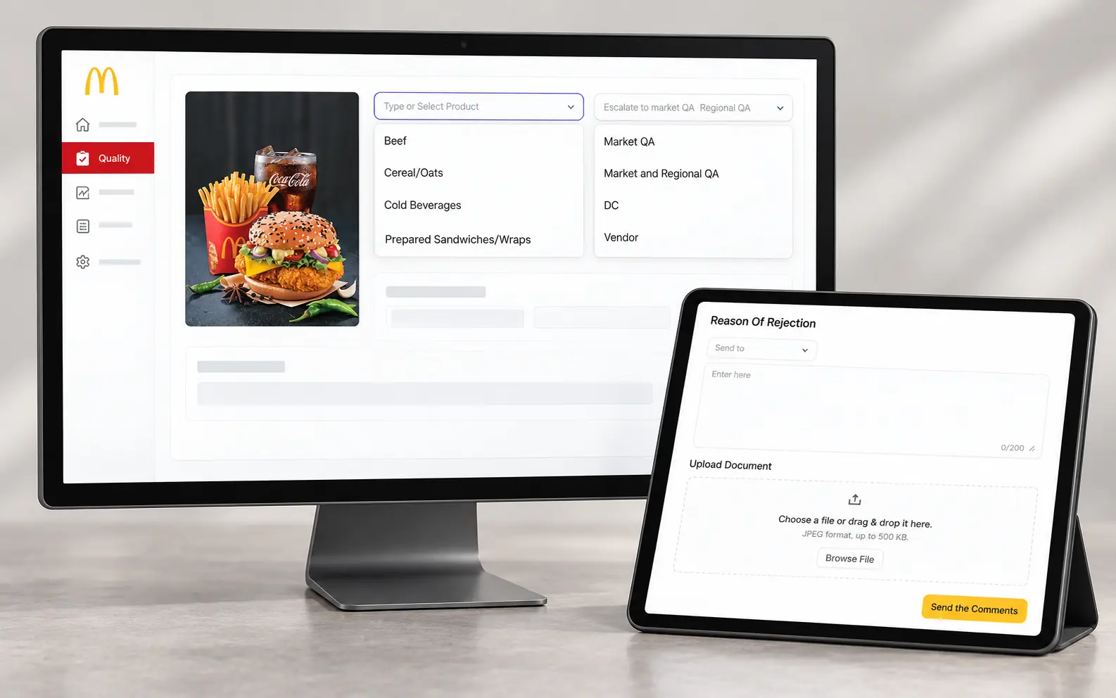 McDonald’s Quality Management interface preview